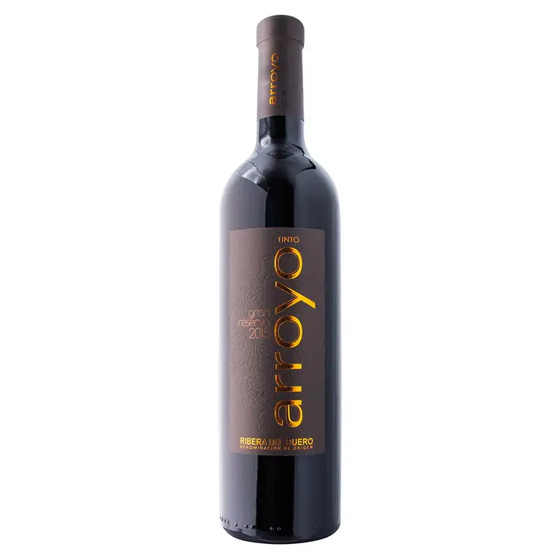 A selection of 100% Tempranillo grapes by Bodegas Santiago Arroyo. This Gran Reserva is aged for 36 months in American and French oak barrels and a minimum of 24 months in the bottle. This wine has an intense cherry red color with strong brick tones. Notes of spices, cocoa, leather, roasted meats and tobacco along with ripe red and black fruits.